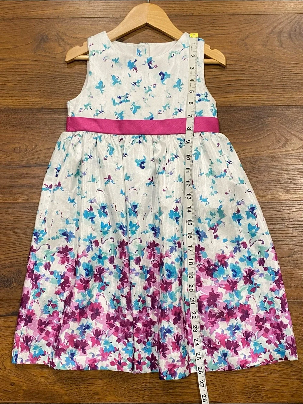 Gymboree Girls “Family Brunch” Magenta, Turquoise and White Sleeveless Dress 5T